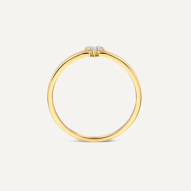 14 Karat Gold Cubic Zirconia Lotus Ring - 6