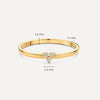 14 Karat Gold Cubic Zirconia Lotus Ring - 5