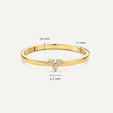 14 Karat Gold Cubic Zirconia Lotus Ring - 5