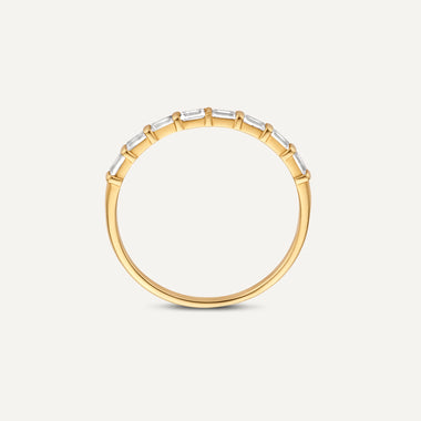 14 Karaat Goud Baguette Cut Zirkonia Half Eternity Ring - 6