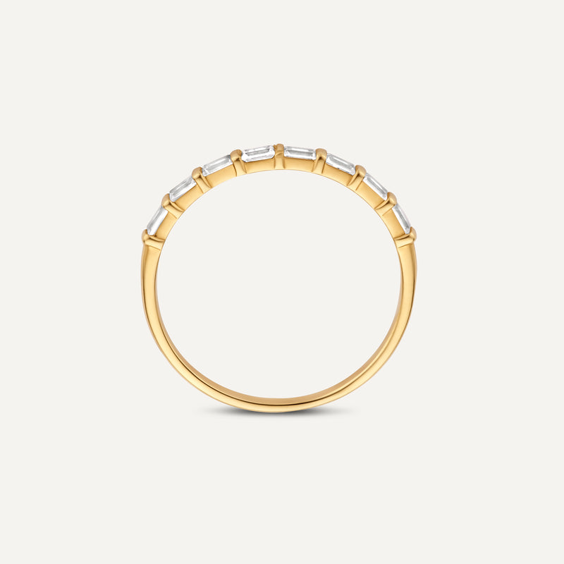 Baguette Cut Zirkonia Half Eternity Ring