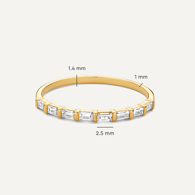Baguette Cut Zirkonia Half Eternity Ring
