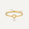 585er Gold Offenes Herz Ring - 5