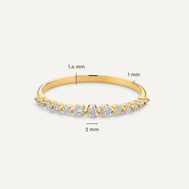 14 Karat Gold Cubic Zirconia Graduated Half Eternity Ring - 5
