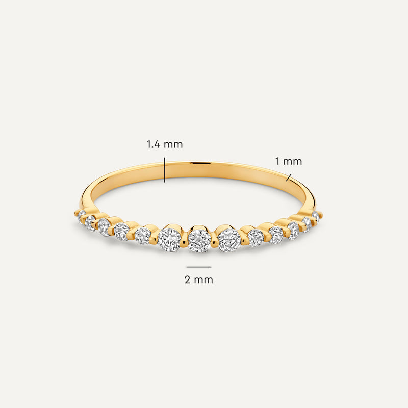 Cubic Zirconia Graduated Half Eternity Ring