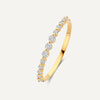 14 Karat Gold Cubic Zirconia Graduated Half Eternity Ring - 1