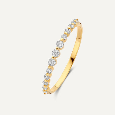 14 Karat Gold Cubic Zirconia Graduated Half Eternity Ring - 1