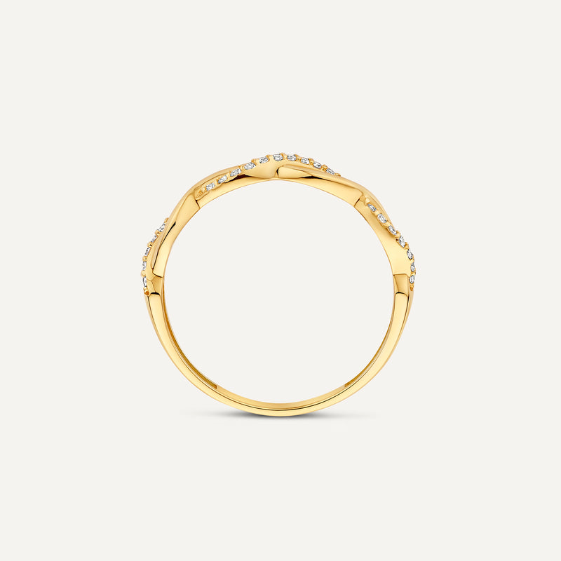 Cubic Zirconia Braided Stacker Ring