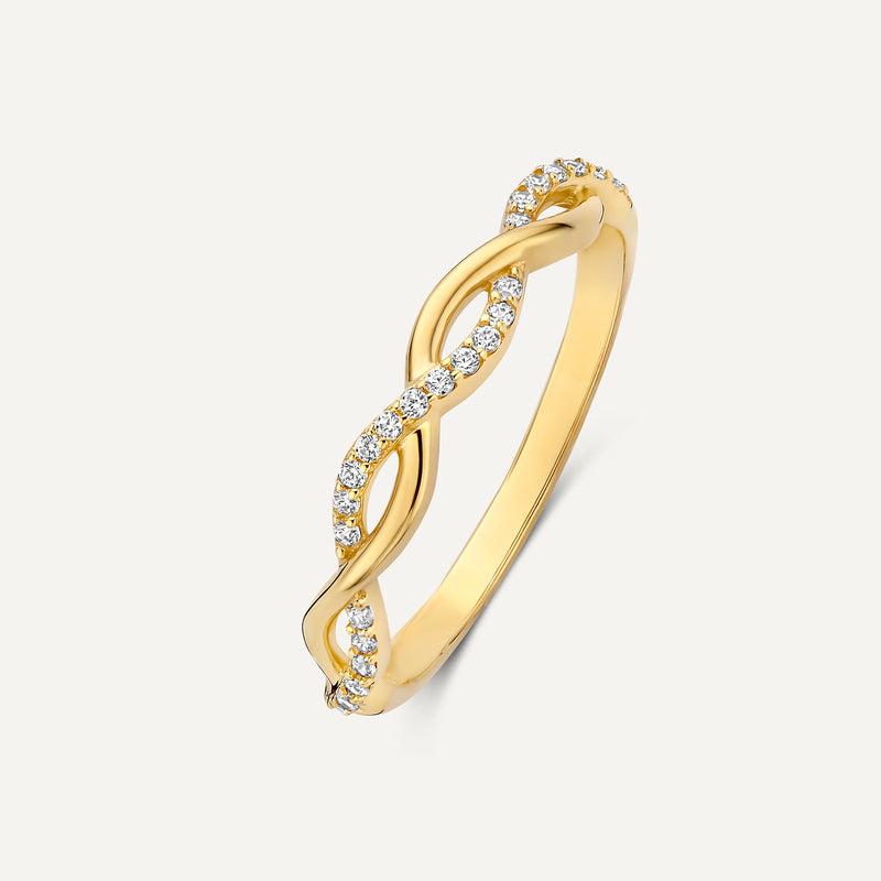 Cubic Zirconia Braided Stacker Ring