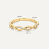 14 Karat Gold Cubic Zirconia Braided Stacker Ring - 4