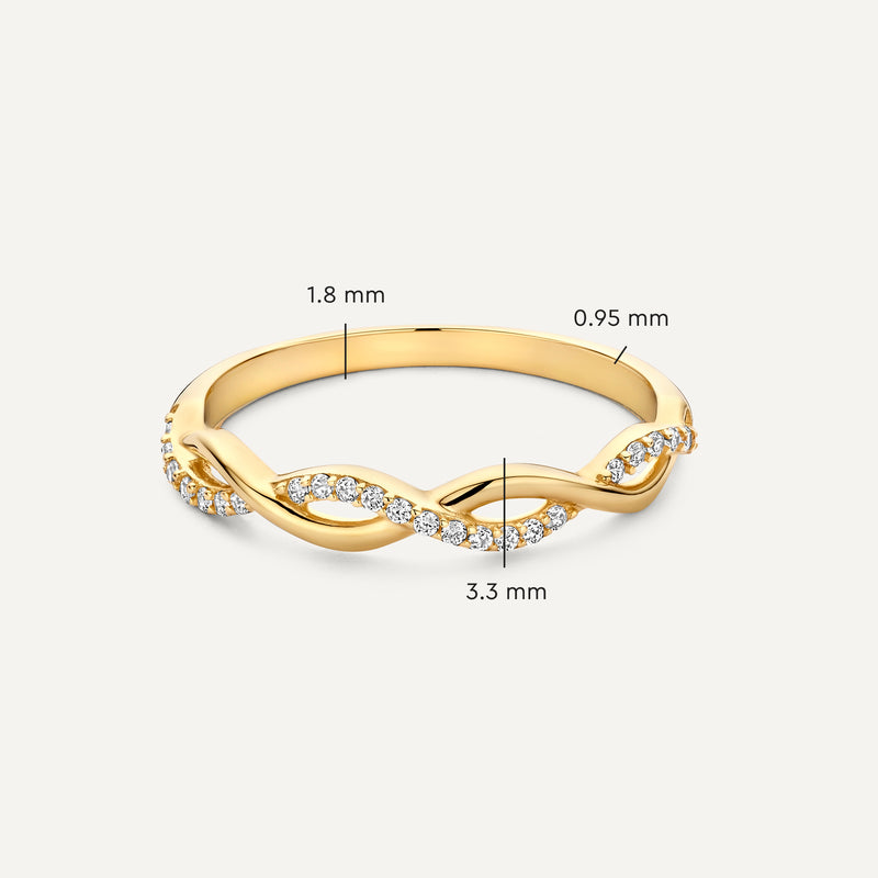 Cubic Zirconia Braided Stacker Ring