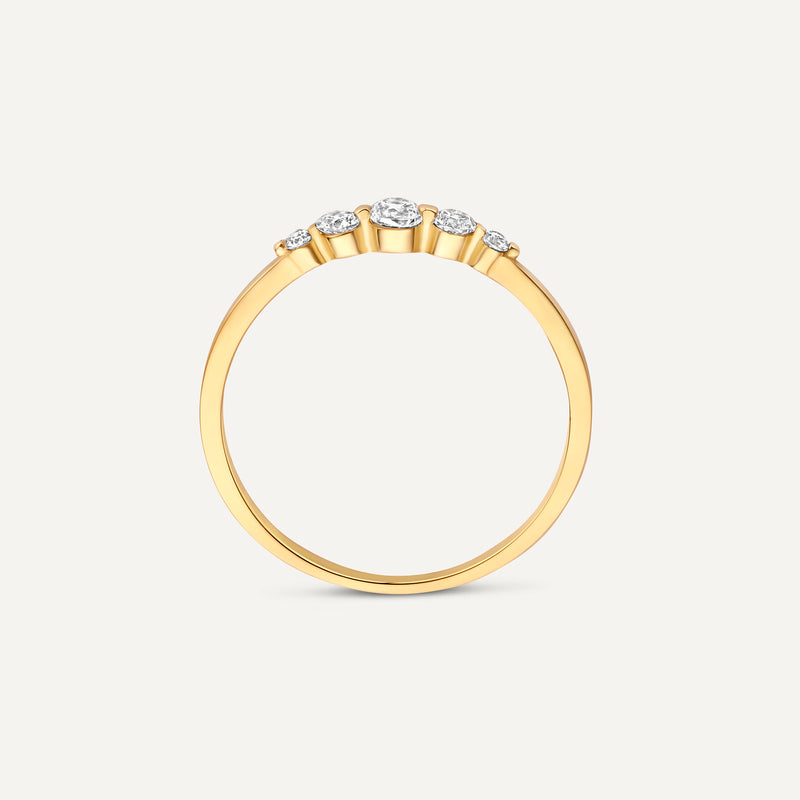 Cubic Zirconia Graduated Ring