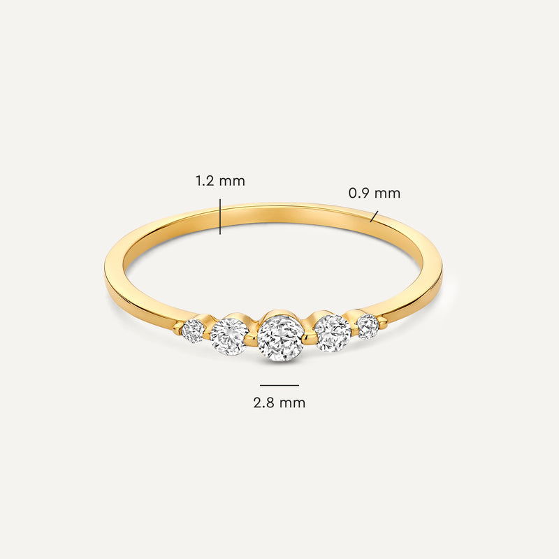 Cubic Zirconia Graduated Ring