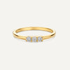 14 Karat Gold Cubic Zirconia Threaded Three-Stone Ring - 4