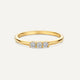 Cubic Zirconia Threaded Three-Stone Ring