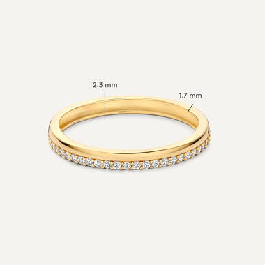 14 Karat Gold Cubic Zirconia Stacked Eternity Ring - 4