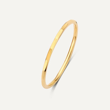 14 Karat Gold Slim Hammered Stacker Ring - 1