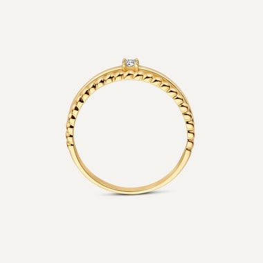 14 Karat Gold Cubic Zirconia Double Twisted Ring - 6