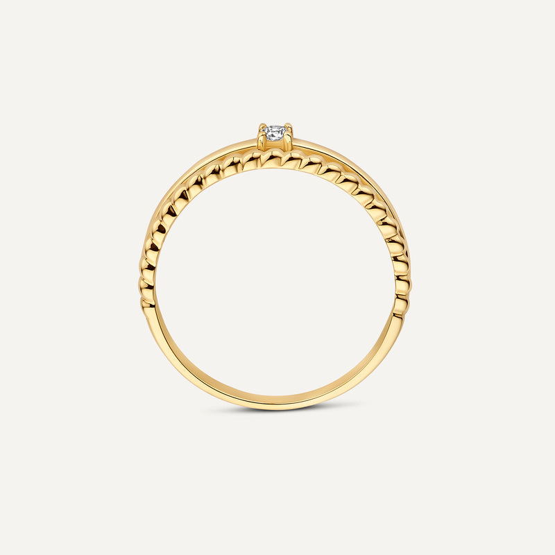 Cubic Zirconia Double Twisted Ring