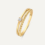 Cubic Zirconia Double Twisted Ring