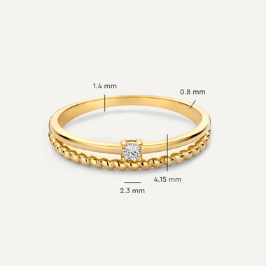 14 Karat Gold Cubic Zirconia Double Twisted Ring - 5