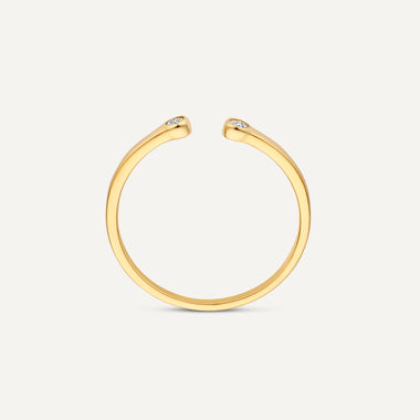 14 Karat Gold Cubic Zirconia Open Stacker Ring - 6
