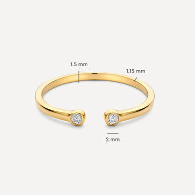 14 Karat Gold Cubic Zirconia Open Stacker Ring - 5