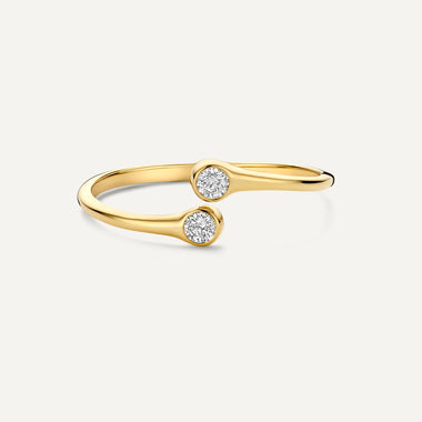 14 Karat Gold Cubic Zirconia Open Spiral Ring - 4