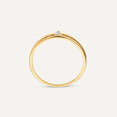 14 Karat Gold Cubic Zirconia Double Stacker Ring - 7