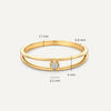 14 Karat Gold Cubic Zirconia Double Stacker Ring - 6