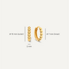 14 Karat Gold Beaded Small Huggie Hoops (10mm) - 7