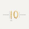 14 Karat Gold Beaded Huggie Hoops (13mm) - 7