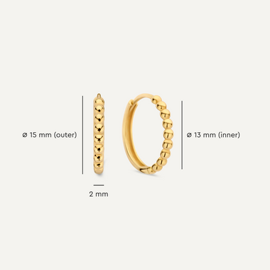 585er Gold Kugeln Kleine Hoops (15mm) - 6