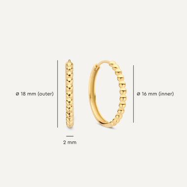 14 Karat Gold Beaded Medium Hoops (18mm) - 6