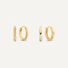 Gedrehte Essential Huggie Hoops Stapel Set