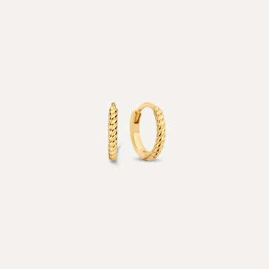 14 Karat Gold Twisted Small Huggie Hoops (10mm) - 1