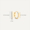 14 Karat Gold Twisted Hoops Zirconia Cluster Earrings Set - 6