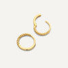 585er Gold Gedrehte Huggie Hoops (12mm) - 7