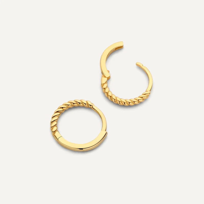 Twisted Hoops Zirconia Cluster Earrings Set