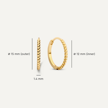 14 Karat Gold Tube Twisted Hoops Set - 8