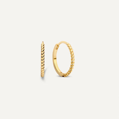 14 Karat Gold Tube Twisted Hoops Set - 9
