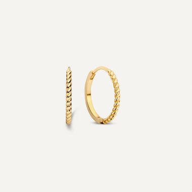 14 Karat Gold Twisted Small Hoops (15mm) - 1