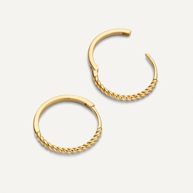 14 Karat Gold Twisted Medium Hoops (18mm) - 6