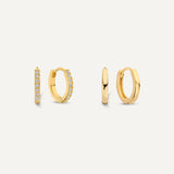 Pavé Zirconia Essential Huggie Hoops Stacking Set