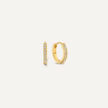 585er Gold Pavé Zirkonia Kleine Huggie Hoops (10mm) - 1