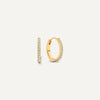 14 Karat Gold Pavé Cubic Zirconia Huggie Hoops (12mm) - 1
