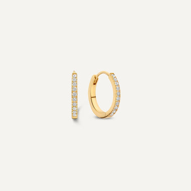 585er Gold Pavé Zirkonia Huggie Hoops (12mm) - 1