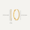 14 Karat Gold Pavé Cubic Zirconia Medium Hoops (18mm) - 7