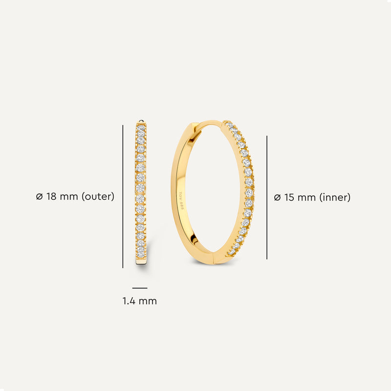 Pavé Cubic Zirconia Medium Hoops (18mm)