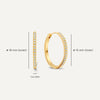 14 Karat Gold Pavé Cubic Zirconia Medium Hoops (18mm) - 7